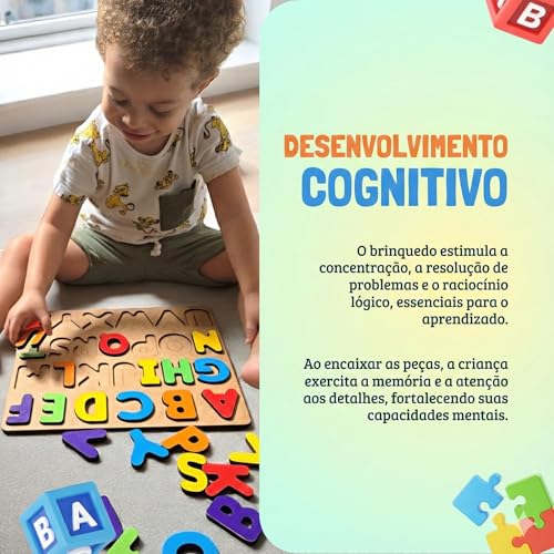 Kit Brinquedos Educativos Madeira MDF | 4 em 1 | Alfabeto, Números, Vogais e Formas | Didático e Seguro