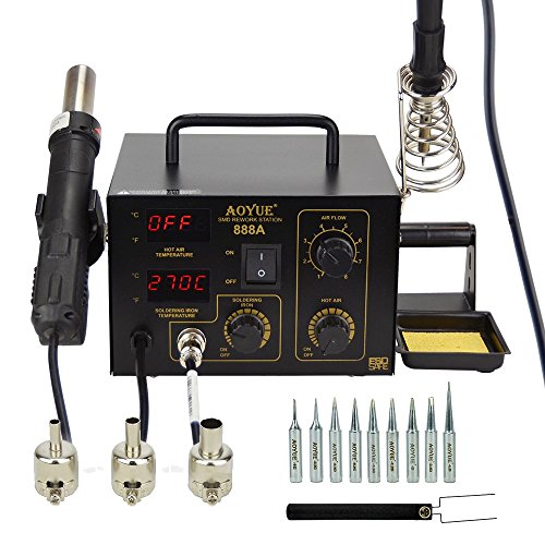 Aoyue 888A 2 in 1 Digital Hot Air Rework and Soldering Station (Certified Refurbished) - Thumbnail 7