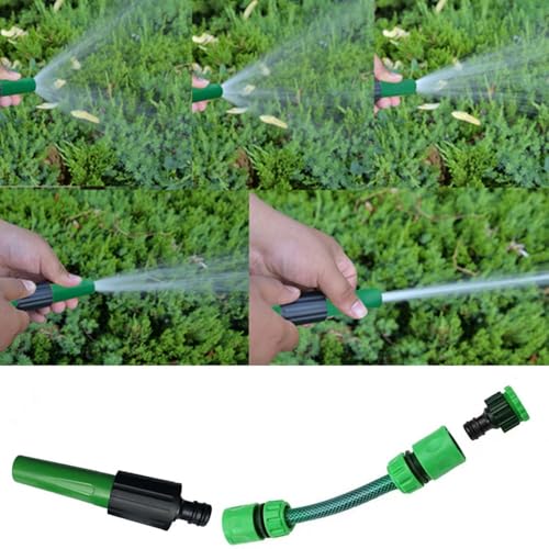 WESEN Garden Hose 5m/10m/15m/20m/30m/50m, 15m Garden Hose Pipe with Spray Nozzle and Fittings, 1/2" Diameter No Leaking&Kink Durable Water Hose for Garden/Gardening/Car/Washing (Green, 15M)