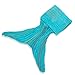 YiZYiF Mermaid Tail Blanket Handmade Crochet Cozy Soft Sleeping Bag For Kids Adult Teen (Blue)