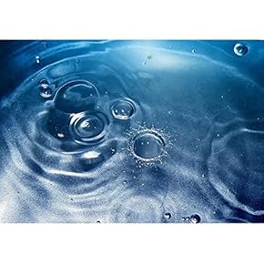 Nice Detail of Water Drops on Blue Background - Removable Wall Mural | Self-Adhesive Large Wallpaper - 66x96 inches