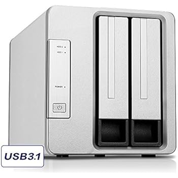 TerraMaster D2-310 USB Type C External Hard Drive RAID Enclosure USB3.1 (Gen2, 10Gbps) SUPERSPEED+ 2-Bay RAID Storage (Diskless)
