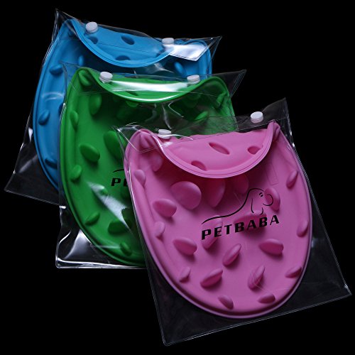 Slow Feed Dog Bowl, PETBABA Interactive Puzzle Nonskid Silicone Dog Food Bowl to Slow Down Eating Green S