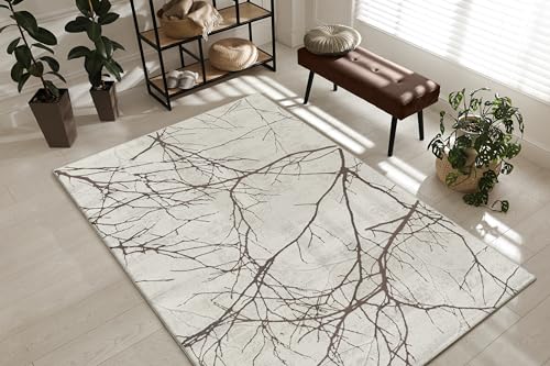 the carpet Mila Teppich – moderner Kurzflor Wohnzimmerteppich mit 3D Hoch-Tief-Effekt, Glanzeffekt & weicher Oberfläche, Fußbodenheizung geeignet, Bli