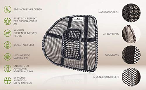 Supporto-lombare-sedia-ufficio-Donnerberg-Sollievo-dal-dolore-alla-schiena--Qualit-tedesca-Cuscino-lombare-per-postura-perfetta-e-fascia-regolabile--In-ufficio-auto-casa-2-pezzi