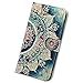 Bcov Case for iPhone 6s/iPhone 6, Bcov Green Circular Mandala Card Slot Wallet Leather Cover Case for iPhone 6 6S
