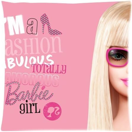 Barbie Pink Logo Custom Zippered Pillow Cases 18x18 (Twin sides)
