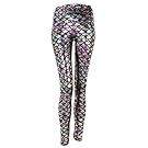 Ayliss New Mermaid Fish Scale Printed Leggings Stretch Tight Pants,colorful XXL
