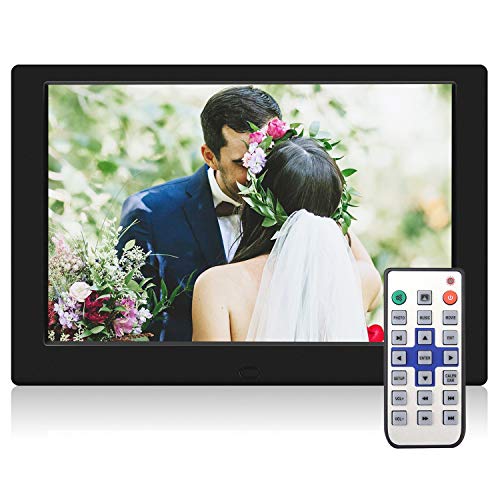 TENSWALL 10.1 Inch Digital Picture Frame, Advance Digital Photo Frame with Background Music, 1080P Video HD 1280×800 16:10 IPS Screen, Support 32GB USB Drives/SD Card, Remote Control -Black