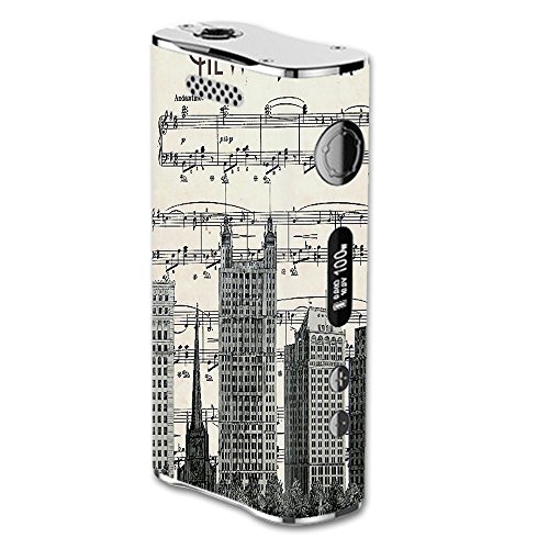 Skin Decal Vinyl Wrap for eLeaf iStick 100W Vape Mod Skins Stickers Cover / New York City Music Notes