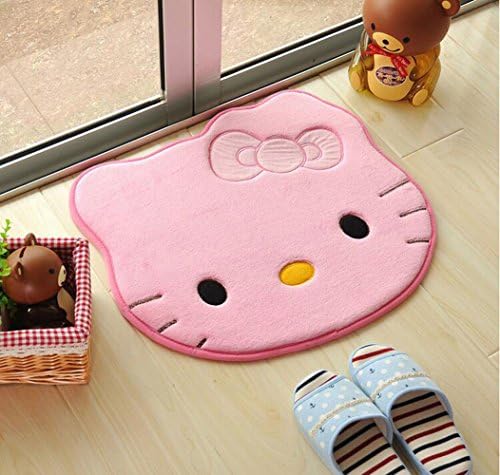 Cartoon Hello Kitty Rug Study Bedroom Non-slip Mat Soft and Absorbent Bath Mat Area Rug (pink)
