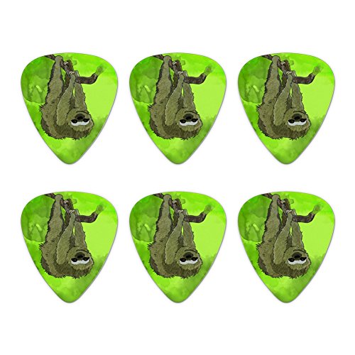 Sloth Watercolor Novelty Guitar Picks Medium Gauge - Set of 6