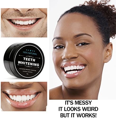Teeth Whitening Charcoal Powder,Natural Activated Charcoal,Natural Activated Coconut Charcoal,with Bamboo Brush Oral Care Set 1.05 2.11oz