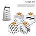 Zestkit Box Cheese Grater Stainless Steel with Silicone Hand Guard Set for Parmesan, Ginger, Vegetable (4 Sided)