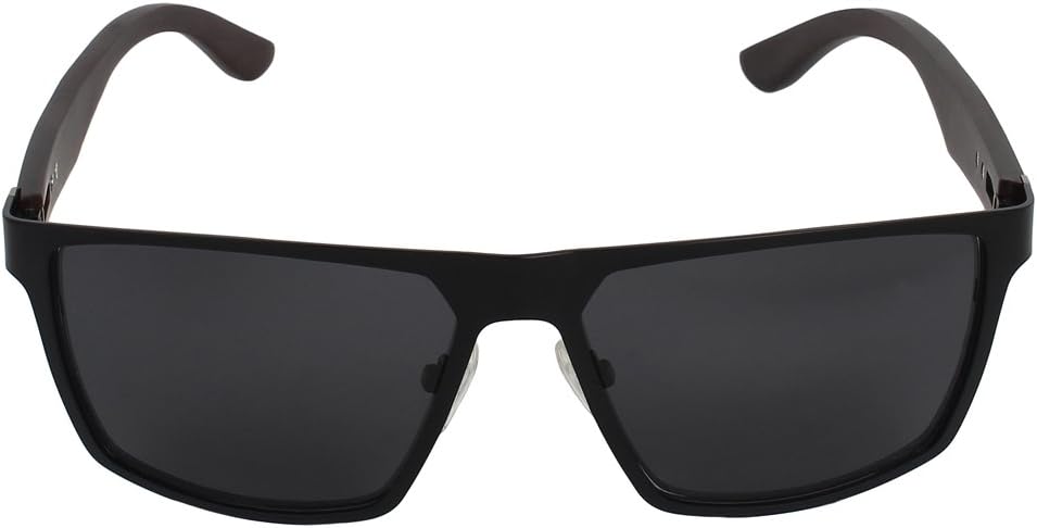 Black Wooden Frame rectangular sunglasses for Men