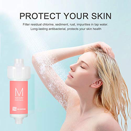 ZBHANTANG Herb Scent Chlorine Shower Filter - Filtered Shower Head Reduces Dry Itchy Skin, Dandruff, Eczema, and Dramatically Improves The Condition of Your Skin and Hair (Rose scent) - Thumbnail 5