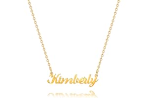 M MOOHAM Gold Custom Name Necklace Personalized - 18K Gold Plated Personalized Name Necklaces for Women Girls Kids Teens, Plate Monogram Necklace Name Necklace