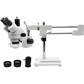 ZTEEERS Professional Trinocular Stereo Zoom Microscope, 3.5X-90X Magnification,WF10X Eyepieces, 0.7X-4.5X Zoom，0.5X &amp; 2.0X Auxiliary Lens,1X CTV, Double-Arm Boom Stand, 56S LED Ring Light,Two adapters