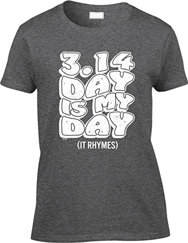 Blittzen Womens/Ladies 3.14 Day Is My Day It Rhymes, 2XL, Dark Heather