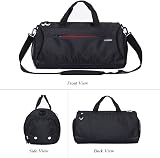 KASIBON Sports Gym Bag With Shoes Compartment Wet Pocket 35L Black view 5