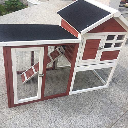 JHKGY Hühnerstall Hühnerstall Aus Holz,Holzkaninchen Hutch Bunny Cage,Garten Garten Hinterhof Hühnerstall Geflügelkäfig… – Bild 6