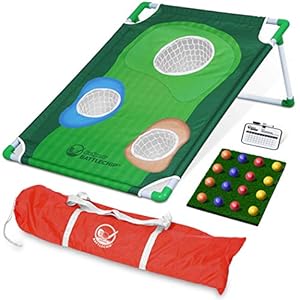 GoSports BattleChip Tour Backyard Golf Cornhole Game – Includes 2 Targets, 2 Chipping Mats, 16 Foam Golf Balls…