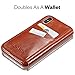 KAVAJ iPhone X/XS Case Leather Dallas Cognac-Brown, Supports Wireless Charging (Qi), Slim-Fit Genuine Leather iPhone X Wallet Case Leather Flip Case Folio with Business Card Holder Cover Book