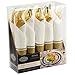 40 Pieces Pre Rolled Cutlery And Napkins Set with Heavy Duty Full Size Polished Gold Cutlery, 10 Forks, 10 Knives, 10 Spoons, In Rolled Napkins, for Weddings, Parties And Events