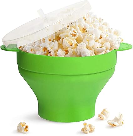 Bol De Pop Corn A Air Chaud Micro Ondes En Silicone Pliable Avec Couvercle Et Poignees Fabricant De Pop Corn En Silicone Vert Amazon Fr Cuisine Maison