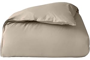 Coyuchi Crinkled Percale Duvet Cover – Full/Queen, 100% GOTS Certified Organic Cotton, Crisp & Cool Lightweight, Breathable & Smooth (Sand)