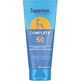 Coppertone Complete SPF 50 Sunscreen Lotion, Lightweight and Moisturizing Sunscreen, Water Resistant Face and Body Sunscreen 