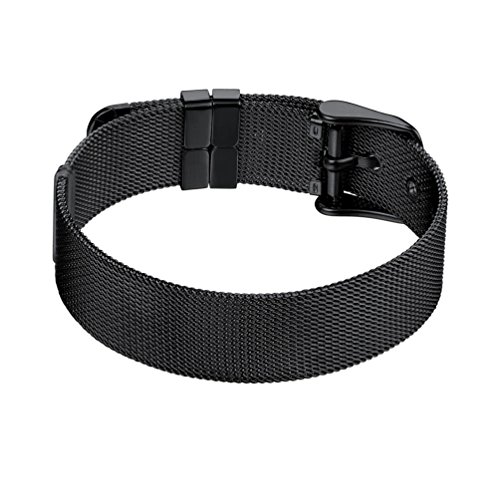 Men black bracelet bangles adjustable bracelete punk ro…