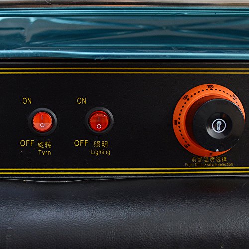 Genmine 7 Roller 18 Hot Dog Grill Machine Commercial Electric Hotdog Cooker Maker Griller Machine With Cover 1050W (7 Rollers)