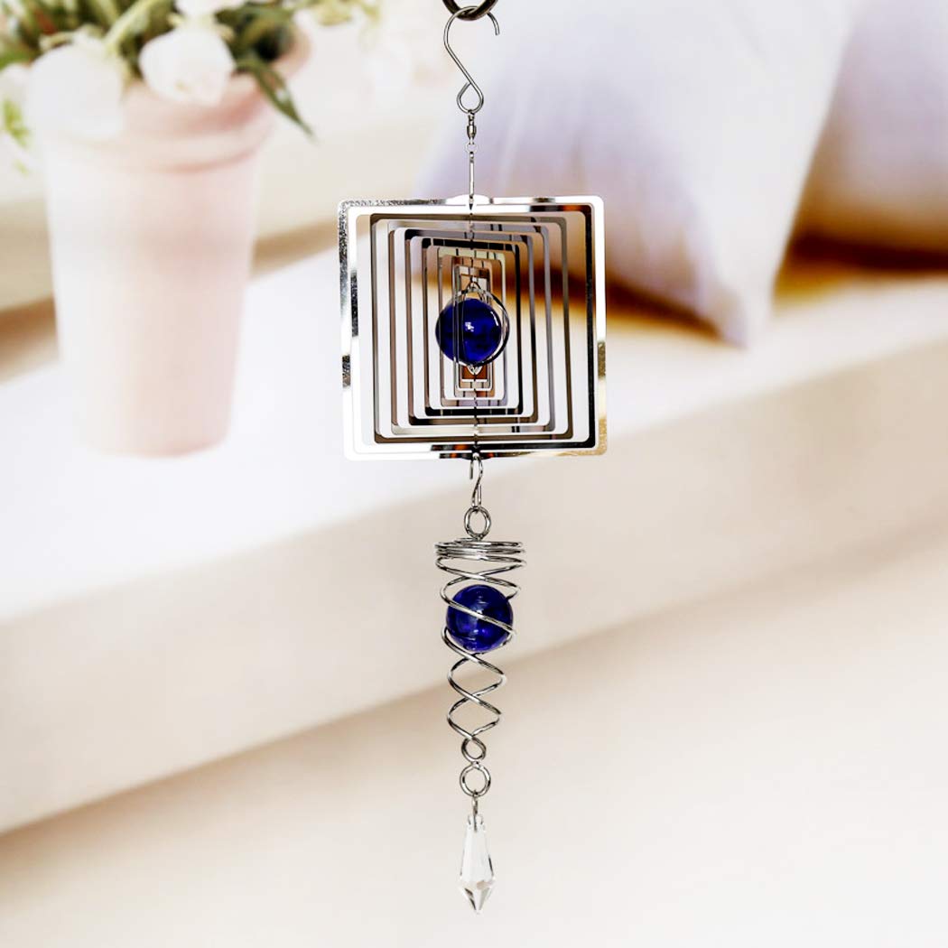 Abcsea 1 Piece Wind Chimes Outdoor Metal, Garden Wind Chimes Outdoor, Wind Chimes for Garden, Garden Ornament(No Sound) - Square