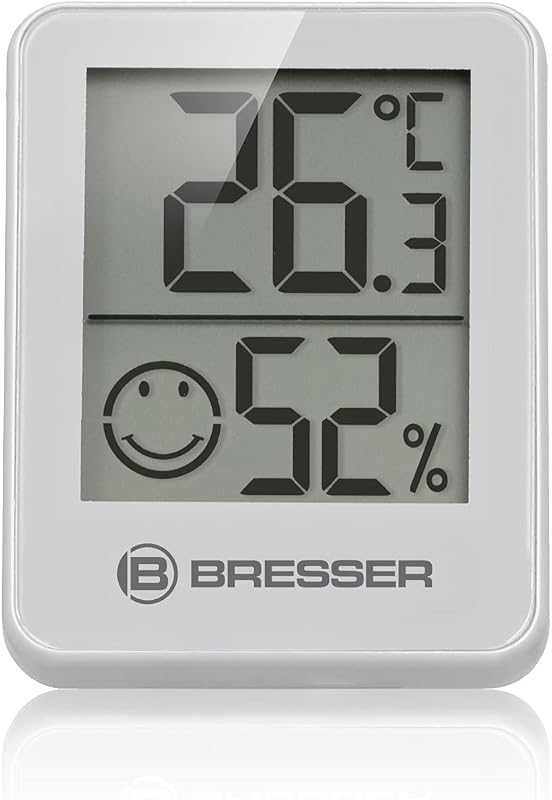 Temeo Termómetro, higrómetro, Set de 6 higroindicadores para Colocar de pie o en la Pared, con indicador de Temperatura Interior, Blanco
