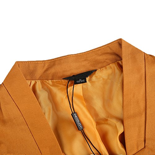 ASMAX Womens Vintage Ruffle Lightweight Open Front Coat Cardigan Jacket(S,Khaki) - Thumbnail 5