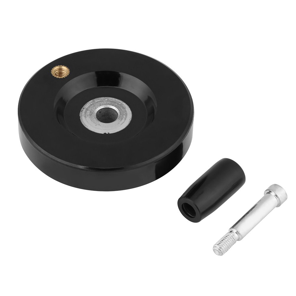 1 pcs Black Lathe Milling Machine Rear Ripple Hand Wheel with Revolving Handle(8 * 63mm)