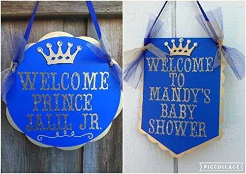 Prince theme birthday custom door sign - Royal blue and gold