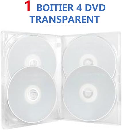 1 DVD Center-Caja para 4 DVD, transparente: Amazon.es: Oficina y papelería