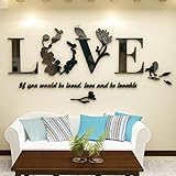 Vacally Wall Decor Stylish Removable 3D Leaf Love Wall Sticker Art Vinyl Decals Bedroom Living Room Decor Wallpaper