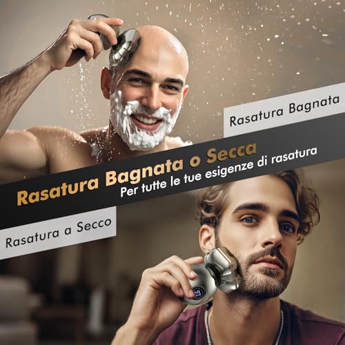 iWarmbase Bald Head Shaver, 7D Magnetic Removable Shaver Bald Head Absolute Zero - 6 in 1 Men's Hair 0.01 mm, Waterproof IP67 with LED Display, Razor and Zero Hair Cutter