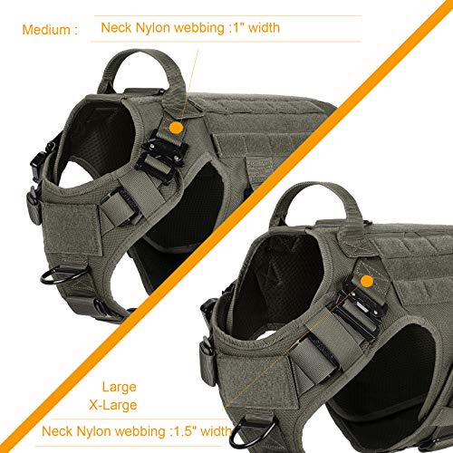 ICEFANG GN5 Tactical Dog Harness ,Hook and Loop Panels,Walking Training