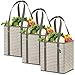 Reusable Grocery Shopping Box Bags (3 Pack - Chevron). Stylish, Premium Quality, Heavy Duty Tote Set with Extra Long Handles & Reinforced Bottom. Foldable, Collapsible, Durable and Eco Friendly primary
