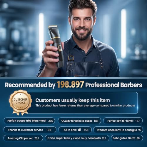 Hair Clippers Men 3 in 1,Cordless Clippers for Men Haircut,Beard Trimmer | Clippers&Trimmers in 1,Ceramic Blade,Quiet,2 Speeds Ajustable,3.5H Long Runtime,Waterproof,0~30mm Fade Length