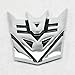 Transforming Auto Robot Decepticon Auto Emblem - [Chrome][3 1/2'' Tall]
