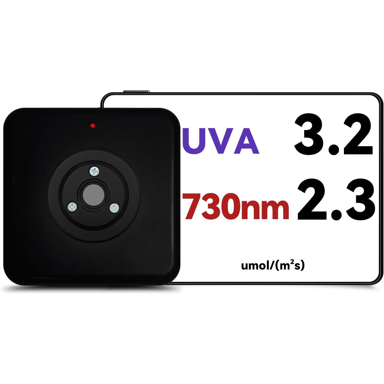 365–400nm UVA and 730nm Far Red Meter, Photon Flux Testing Tool for LED Grow Lights