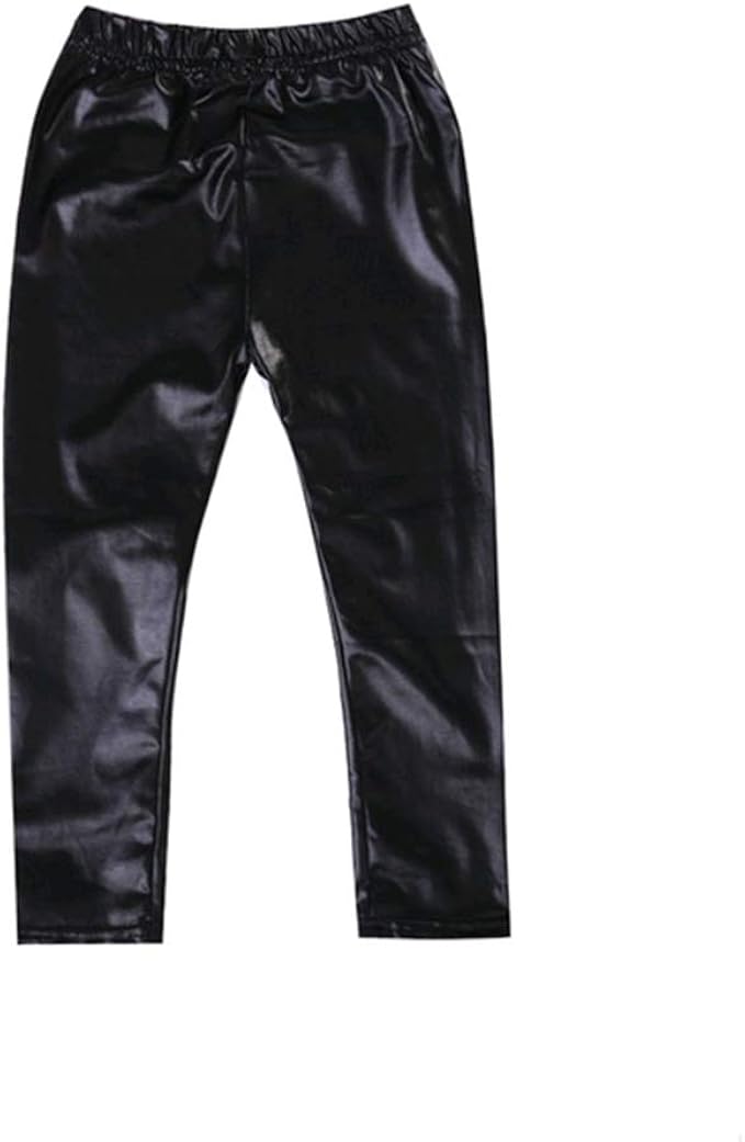 boys black leather pants