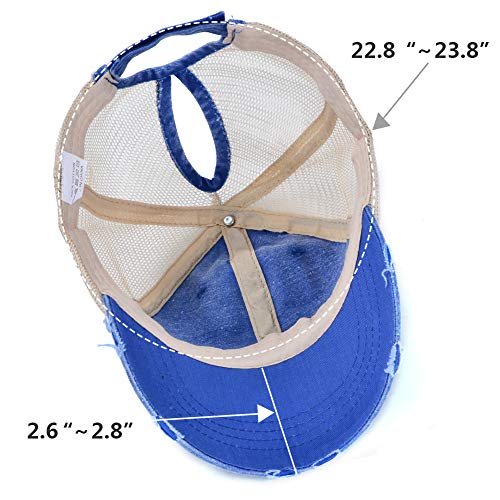 image for Rosoz High Ponytail Hole Baseball Hats Cap for Women,Messy Bun Hat Adj