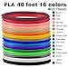 3D Pen Filament PLA Refills - 640 Linear Feet - 1.75mm PLA Pack of 16 Different Colors in 40 Feet Lengths for Tipeye, soyan, IDO3D, MYNT3D, RANDTK, Dikale 3D Pen and etc