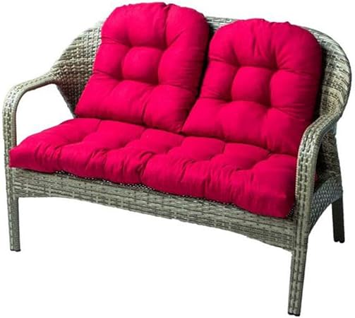 Amazon Com Yuzhixuan Indoor Outdoor Bench Cushion Set 43 X 19 6 Inches Bench Cushion With 2 Backrests Patio Wicker Seat Cushions Wine Red Home Kitchen